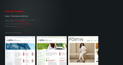 Vincent Gosselin Website Screenshot