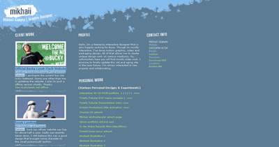 Mikhail Glabets Website Screenshot