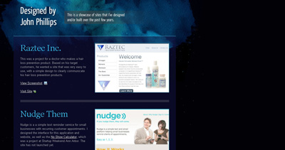 Designed by John Phillips Website Screenshot
