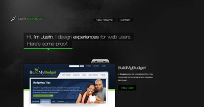 Justin Delabar Website Screenshot