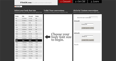 PXtoEM Website Screenshot