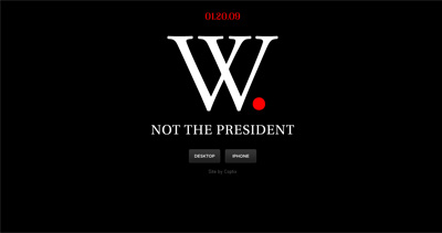 W. Not the President Website Screenshot