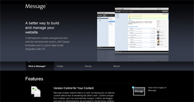 Message CMS Website Screenshot