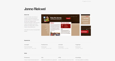 Jonno Riekwel Website Screenshot