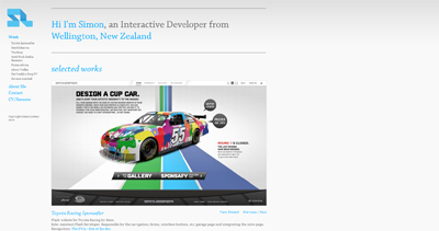 Simon Lindsay Website Screenshot