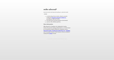 Mike Almond Website Screenshot