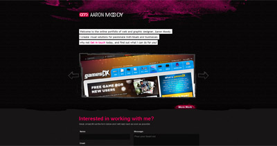 Aaron Moody Website Screenshot