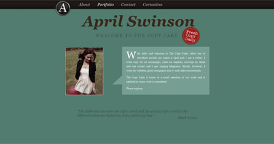 The Copy Cake Website Screenshot