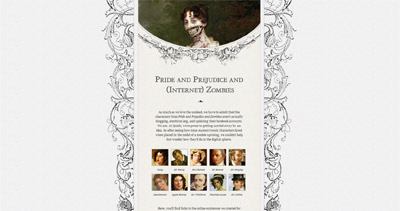 Pride and Prejudice and (Internet) Zombies Website Screenshot