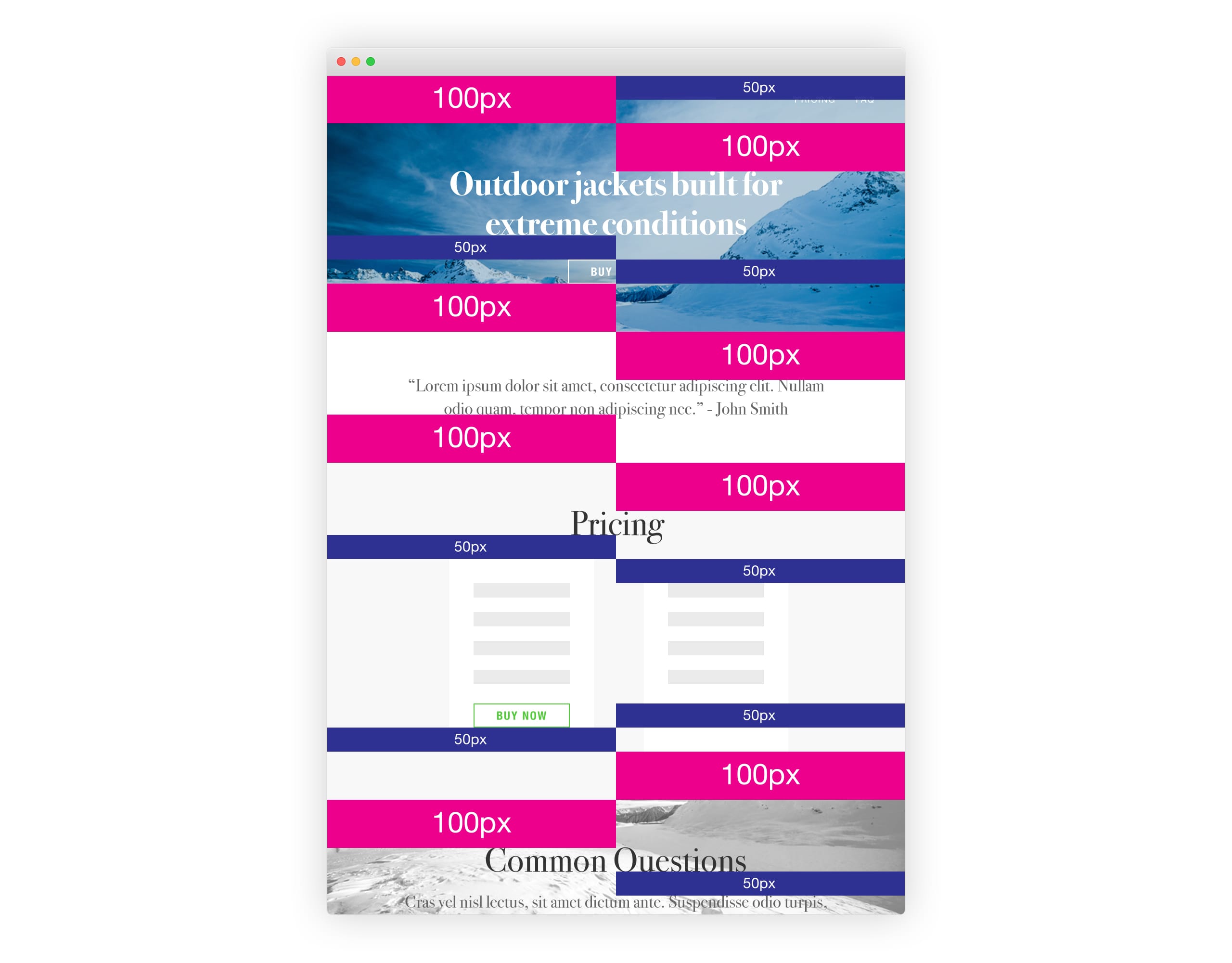 Vertical Spacing Example